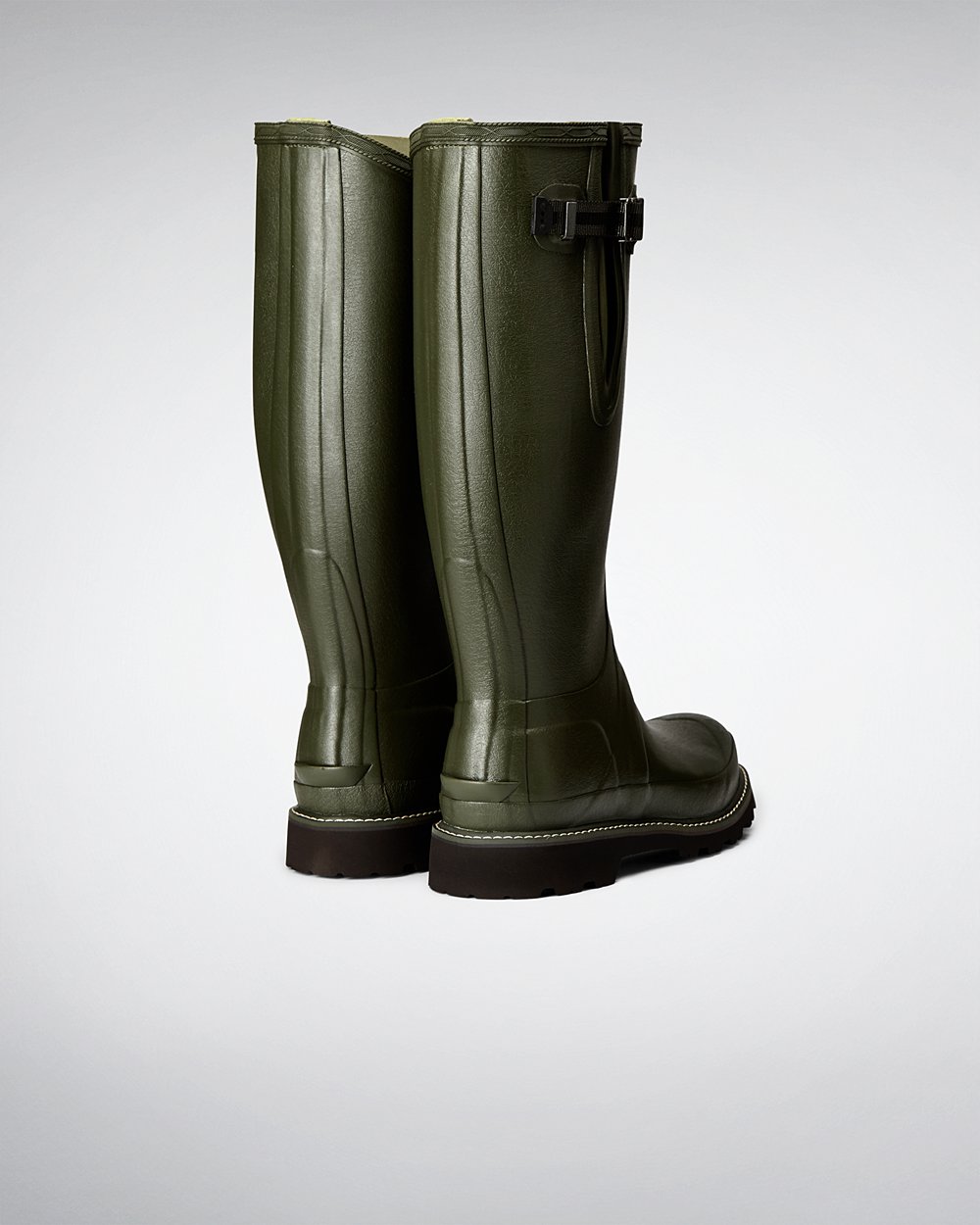 Bottes Hautes de Pluie Hunter Balmoral Side Adjustable Homme Vert Foncé Olive LTDVCRS-50